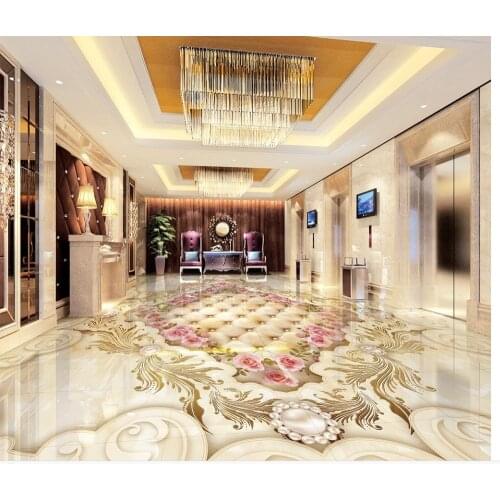 3d floor wallpapers Continental Classic Marble parquet floor 3D 3d flooring bathroom Waterproof floor mural painting