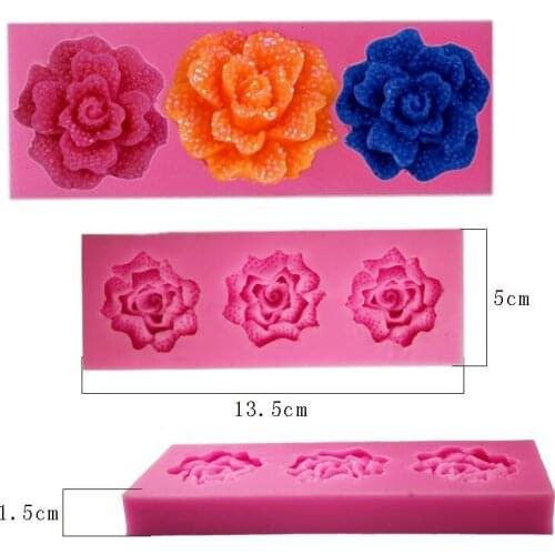 3D Silicone Rose Flower Trays Chocolate Fondant Decorating Mold Cake Tools