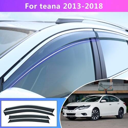 Car Smoke Window Sun Rain exterior visor Deflector Guard For Nissan Teana L33 2013 2014 2015 2016 2017 2018 Auto Accessories 4PC