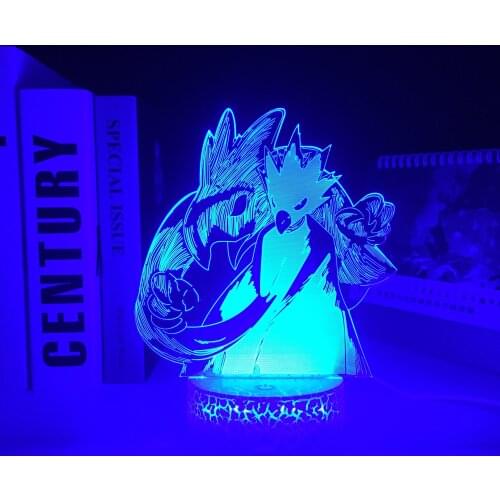 Tokoyami Fumikage White Base Lamp for Bedroom Decor Birthday Gift Night Light LED Table Lamp My Hero Academia Anime 3D Lamp