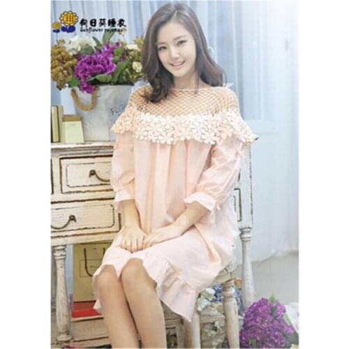 Free Shipping Good quality 2022 New summer style Princess Nightgown Nightdress pijama Ladies Sleepwear Women nightwear AW7766