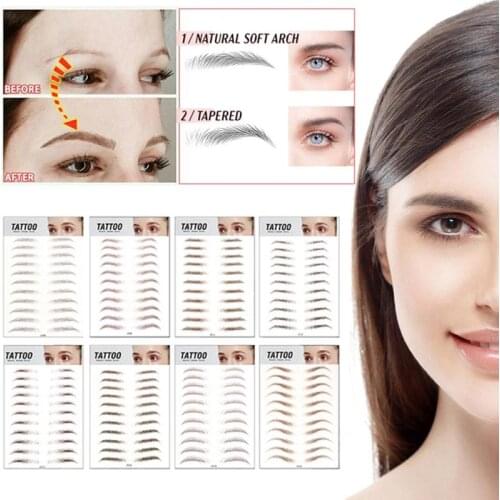 Eyebrow Tattoo Stickers Easy To Use Natural Long-lasting Waterproof Non-fading Natural Fake Eyebrow Eyebrow Makeup Men And Women