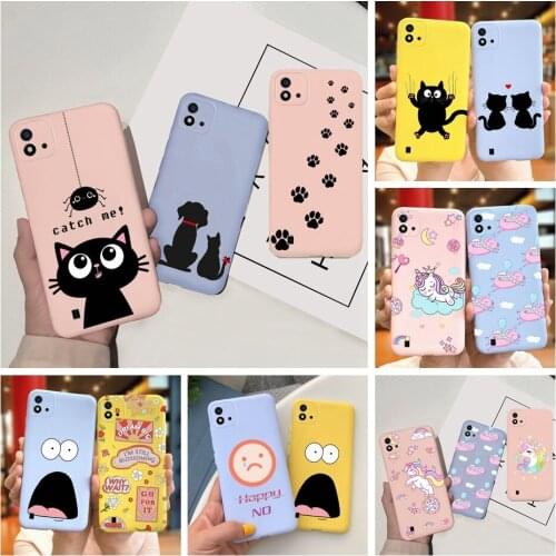 For Realme C20 Case Cute Cartoon Unicorn Cat Silicone Back Cover For Realme C20 2021 C 20 RealmeC20 6.5" Candy TPU Soft Cases