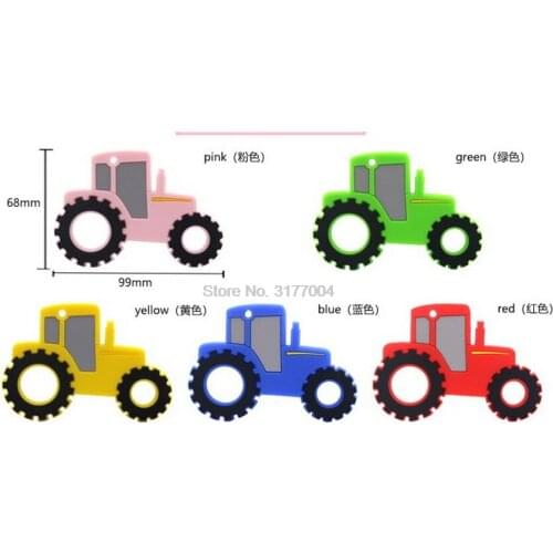 DHL 200pcs Baby Silicone Teether Beads DIY Car Shaped Chew Necklace Nursing Tool Pendant Food Grade Silicone BPA Free