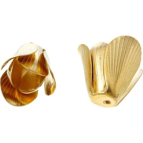 DoreenBeads Brass Beads Caps Flower Stamping Filigree Brass Tone (Fit 8mm Beads) 17mm( 5/8") x 16mm( 5/8"), 20 PCs