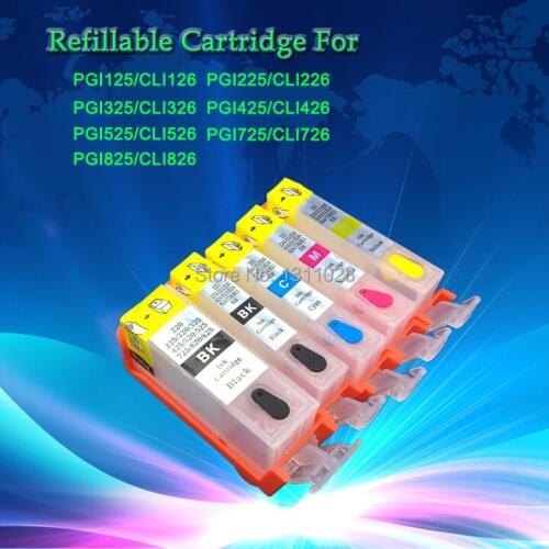 INK WAY PGI-225 226 refill cartridges PGI-325 CLI-326 PGI-425 CLI-426 PGI-525 CLI-526 PGI-725 CLI-726 PGI-825 CLI-826 W/O chip
