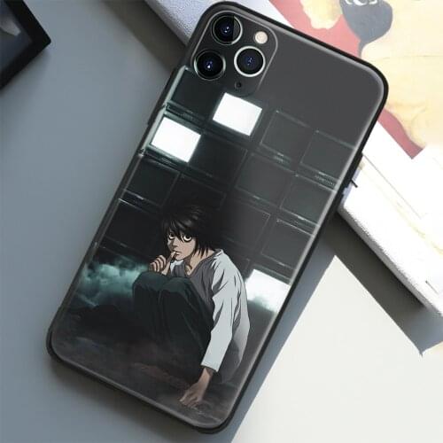 L Death Note Anime Glass Soft Silicone Phone Case for IPhone SE 6s 7 8 Plus X XR XS 11 12 Mini Pro Max Cover Shell