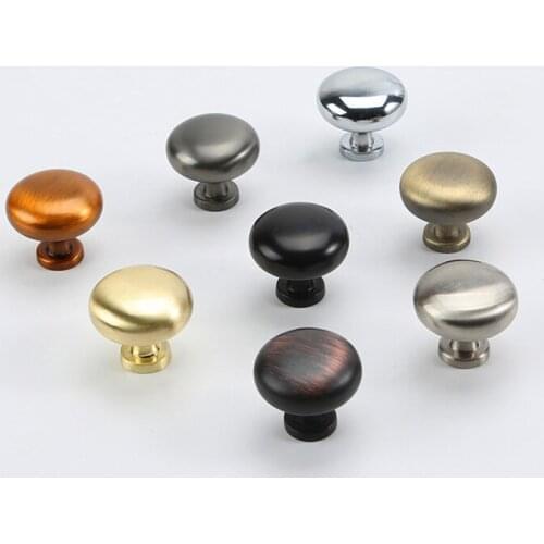 Metal Zinc Furniture Drawer Handle Knob For Wardrobe Cabinet Cupboard Kitchen Dresser Closet Door Pull Round Home Hardware Knob