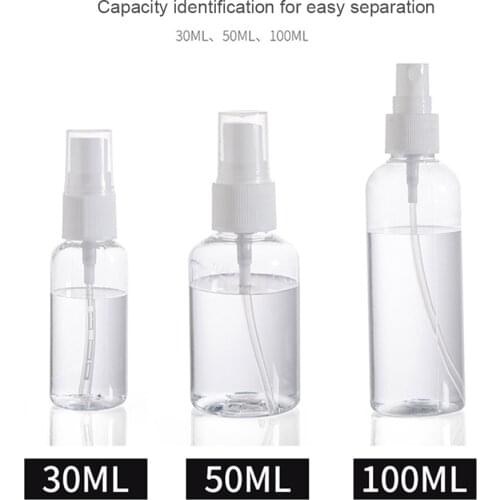 Refillable Bottles Travel Transparent Plastic Perfume Atomizer Empty Small Spray Bottle 30/50/100ml Toxic Free Safe Dropship