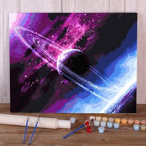 Landscape Space Universe Painting By Numbers Package Acrylic Paints 40*50 Picture By Numbers Photo Decorative Handiwork