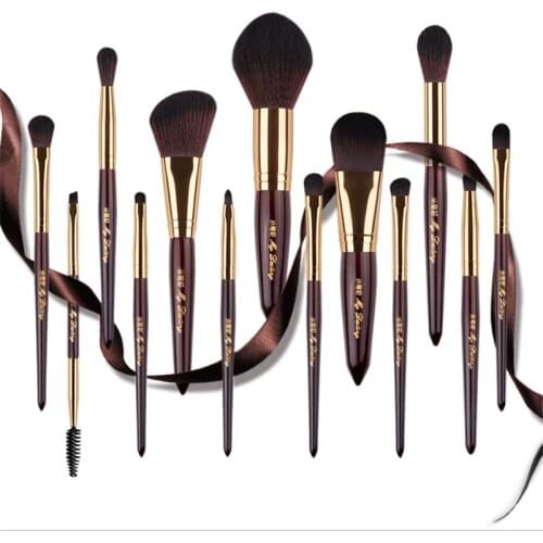 High end 13Pcs Makeup Brushes Set Powder Foundation Brush Eyeshadow Lip Brush Flat Foundation Brush Fashion Cosmetic Tool Kit