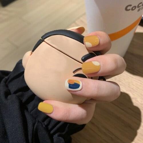 24pcs Yellow Graffiti False Nails DIY Slider Long Lasting Removable Glue Type Fashion Manicure Fully Covered Nail Decoration