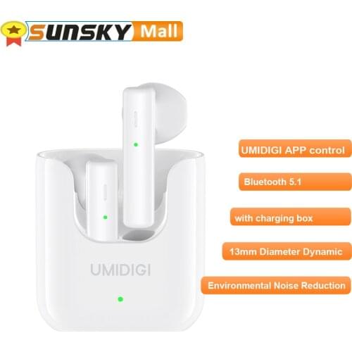 UMIDIGI AirBuds U Earphone ENC Noise Reduction Headphone with Charging Box Touch Voice Assistant Call APP Control