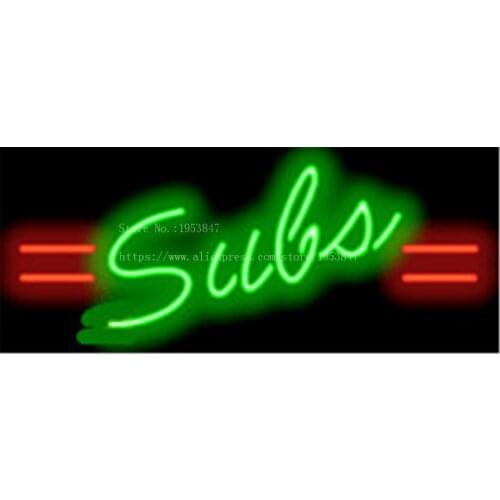 Subs Deli Neon sign Real Glass Tube Bulbs Light Bar Beer Club Decoration Custom Signs Signboard Bread Store Shop 17"x14"