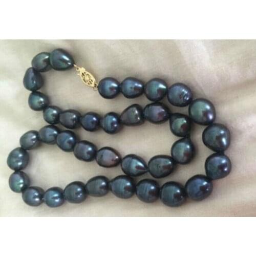 8 - 9mm black baroque freshwater pearl necklace