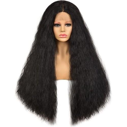 YAKI Wigs For Black Women Lace front wig Synthetic Lace Wig 24 Inch Black Lace Wig Cosplay Synthetic Lace front wig