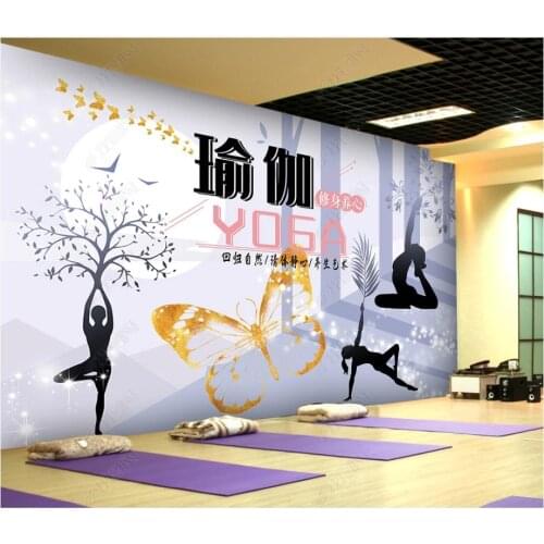 Custom photo wallpaper for walls 3 d mural Light luxury butterfly yoga fitness simple tooling background wall papers decoration