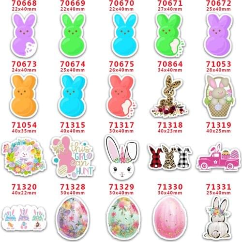 DIY Craft Supplies Sewing Accessories Cartoon Cute Rabbit Printed Planar Resins Mold 10 Pieces. PR-70668