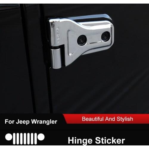 QHCP Car Door Hinge Protective Cover Trim Exterior Decor Engine Hood Tailgate Glass Hinges Stickers For Jeep Wrangler JL18-21