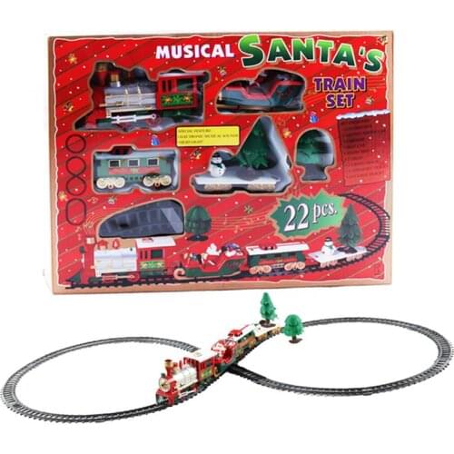 Christmas Electric Rail Locomotive Toy Battery-Powered Train Set Christmas Decorations Children New Year Christmas Gifts