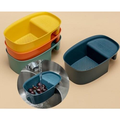 Kitchen Sink Strainer Storage Racks Drain Vegetable Fruit Drainer Basket Suction Cup Sponge Rack Organizer Tool Filter Shelf