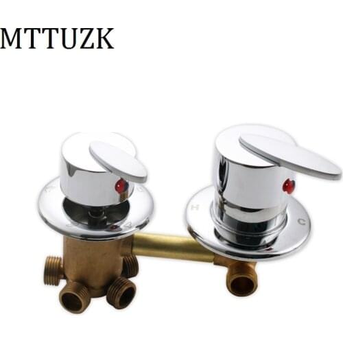 MTTUZK 2/3/4/5 Ways Water Outlet Screw Thread Center Distance 10cm Mixing Valve Brass Bathroom Shower Mixer Faucet Taps Cabin