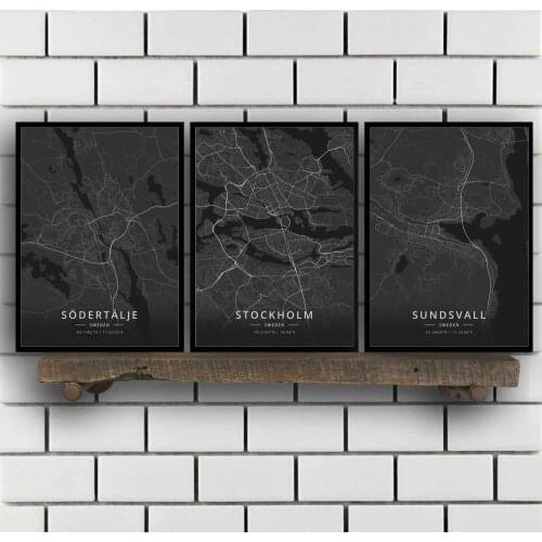 Sodertalje Stockholm Sundsvall Trollhattan Tumba Uddevalla Umea Upplands Vasby Uppsala Varberg Vasteras Vaxjo Sweden Poster