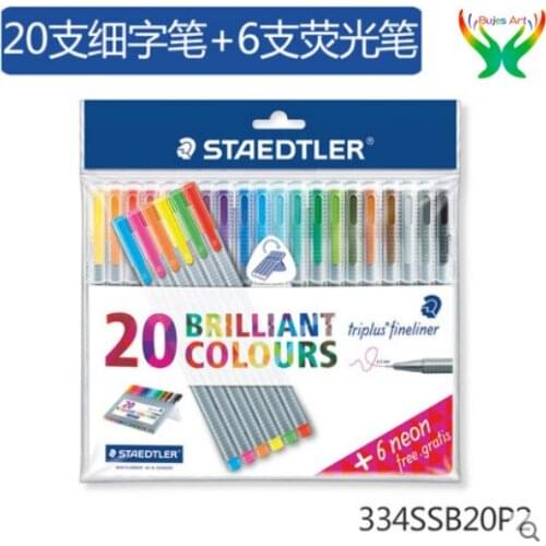 Staedtler 15/20/26 color Triangular pen writing hook line pen fine pen 334c15 painting graffiti color pen hand account pen set