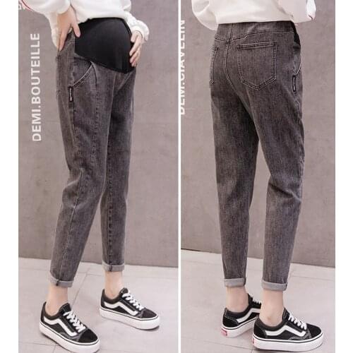 Loose Denim Jeans Maternity Haren Pants Trousers For Pregnant Women Clothes Vintage Boyfriend Pregnancy Jeans Stretch Pants