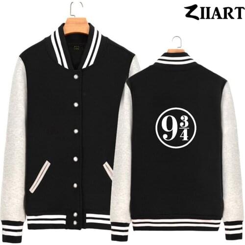 Platform 9 3/4 London Kings Cross Cut Vinyl Wall Couple Clothes Man Boys Full Zip Autumn Winter Fleece Baseball jackets ZIIART