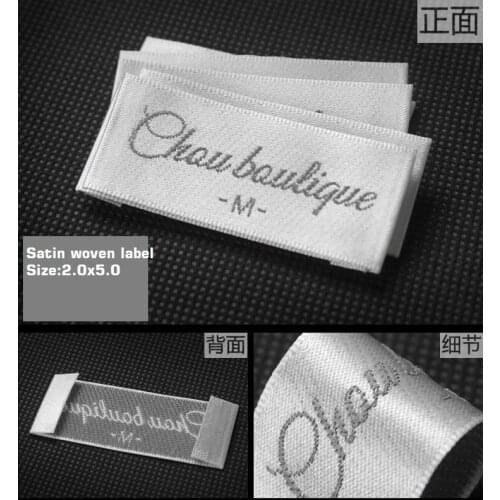 ZeQi 1000pcs/lot Custom white background garment tags woven labels main label custom labels