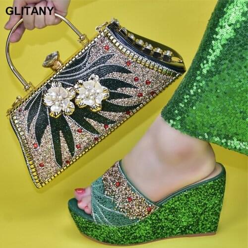 New Arrival Women Shoes and Bag Set In Italy African Matching Shoes and Bag Italian In Women High Heels Sexy Ladies Luxery Shoes