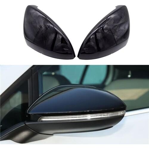 1 Pair For Volkswagen GOLF MK7 2013-2017 Left/Right Black Caps Mirror Cover Mirror Housing Shell Rearview Wing Car Accessories
