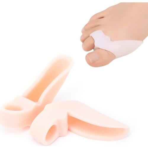 1Pair Silicone Gel Thumb Valgus Protector Bunion Adjuster Foot Fingers Two Hole Toe Separator Hallux Valgus Guard Feet Care