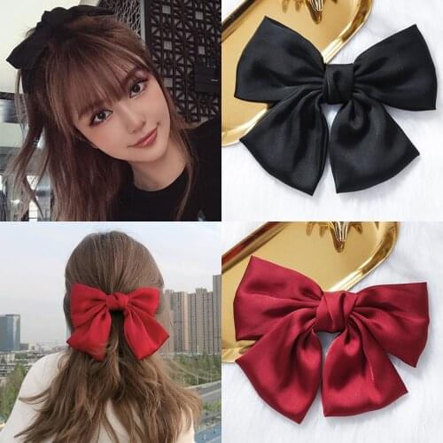 Big Hair Bow Ties Satin 1Pc Hair Clips Two Layer Butterfly Bow Hairpin Girl Hair Accessories for Women Hair Headbands Styling
