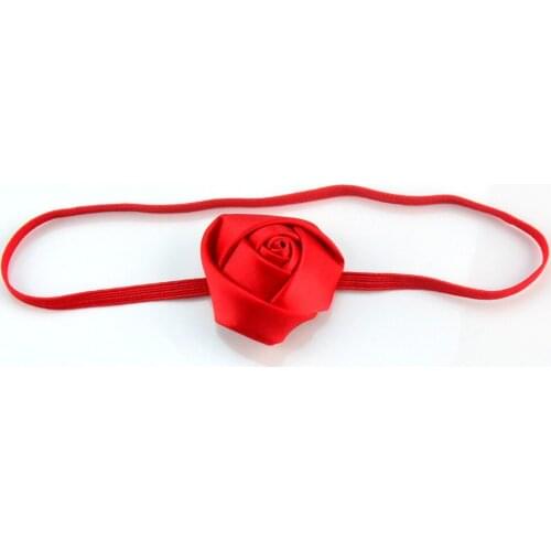 100 pcs/lot , Satin Rose Flower on Skinny Headband for hair accessories