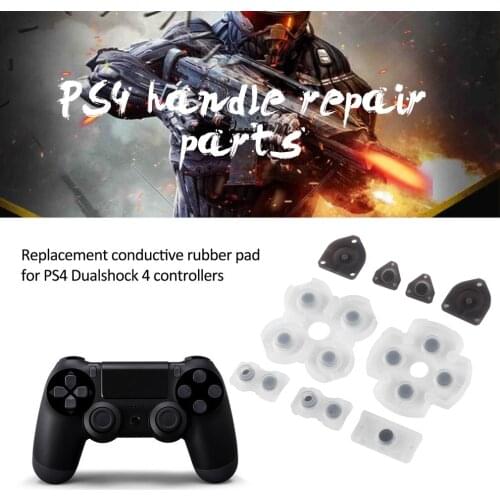 Handle repair parts Conductive rubber pad + button + spring + screwdriver + Joystick cap 20pc/ sets for PS4
