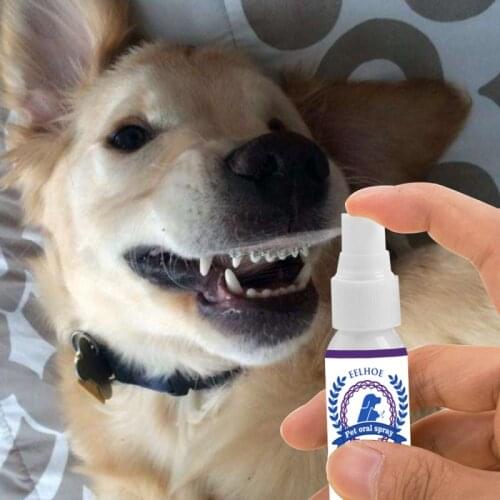 30ML Pet Breath Freshener Spray Dog Teeth Cleaner Dog Cat Oral Healthy Dental Care Pet Dog Stain Odor Removers Cleaning TSLM2