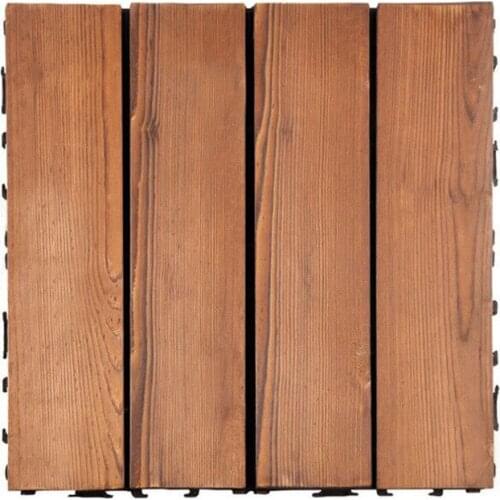 30x30cm Wood Floor Anti Corrosive Floor Mat Carbonized Solid Wood Room Decor Outdoor Garden Balcony Villa Courtyard Decoration