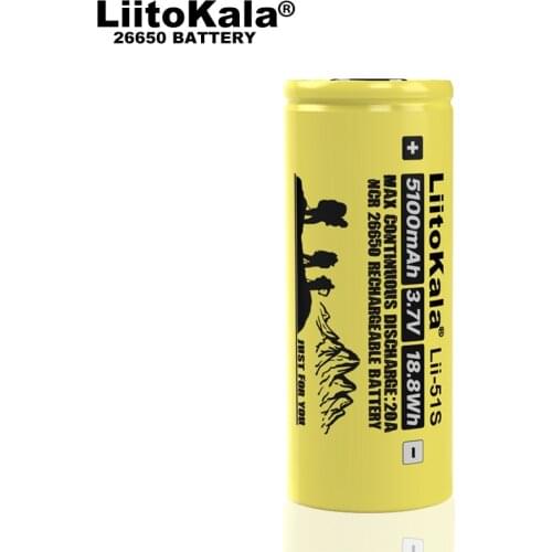 4-20PCS Liitokala 26650 rechargeable battery, 26650A power lithium battery, 3.7V 5100mA 26650-50A blue. Suitable for flashlight