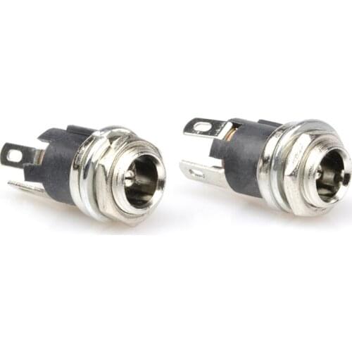 5PCS DC025M DC power socket DC socket 5.5-2.1/2.5MM DC socket with nut gasket all copper