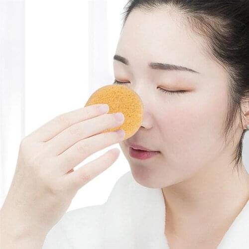 6Pcs Konjac Face Skin Cleaning Sponge Practical Face Puff Face Sponge (Yellow)