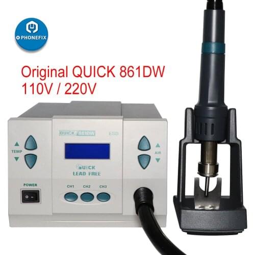 Quick 861DW Hot Air Rework Station Intelligent Digital Display BGA Soldering Station for Phone PCB Motherboard Welding Repair