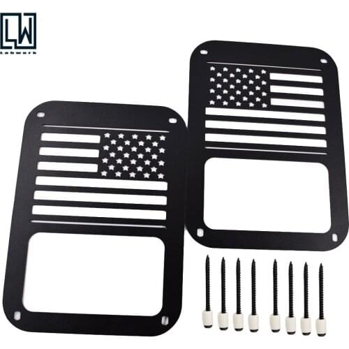 BLACK Flag Rear Tail Light Guard Cover Protector Fit for Jeep Wrangler Taillight