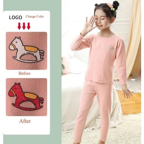 Kids Pajamas Autumn Winter Two Piece Set Thermal Underwear Cartoon Clothes Children Boys Girl Sleepwear Dinosaur Homewear Pyjama