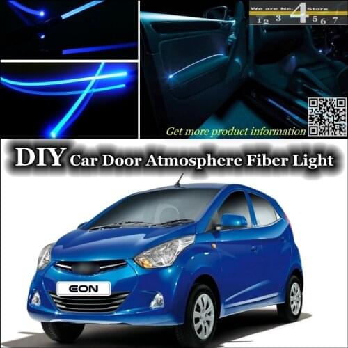 For Hyundai Atos Eon interior Ambient Light Tuning Atmosphere Fiber Optic Band Lights Inside Door Panel illumination Tuning