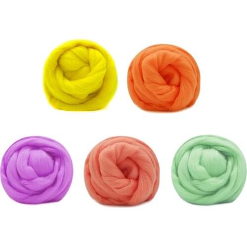 50g (10gx5 Colors) Felt Wool 19 Microns Super Soft Merino Wool Roving Wool for Needle Felting Kit
