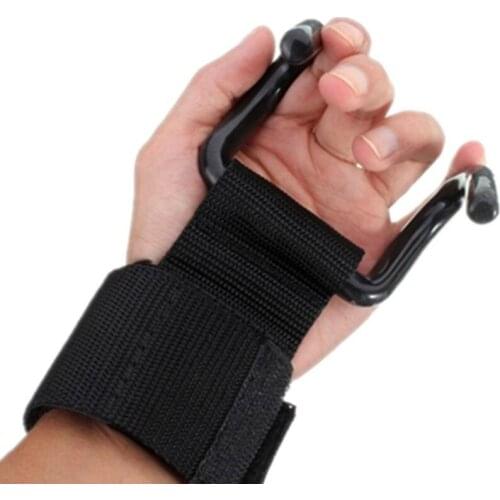 Gym Weight Lifting Hook Wrist Support Gloves Strength Training Gripper Lift Up Bar Grips Weightlifting Support