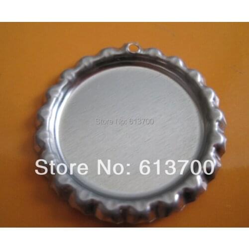 With Holes 2000 pcs/Lot 1 Inch Flattened Chrome Bottle Caps Flat Bottle Cap For Bows Flat Domes BottleCaps Free Shipping