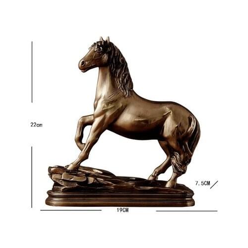 Art Sculpture Cold cast copper Junma office ornament move to new house gift practical move gift living room wine cabinet ornamen